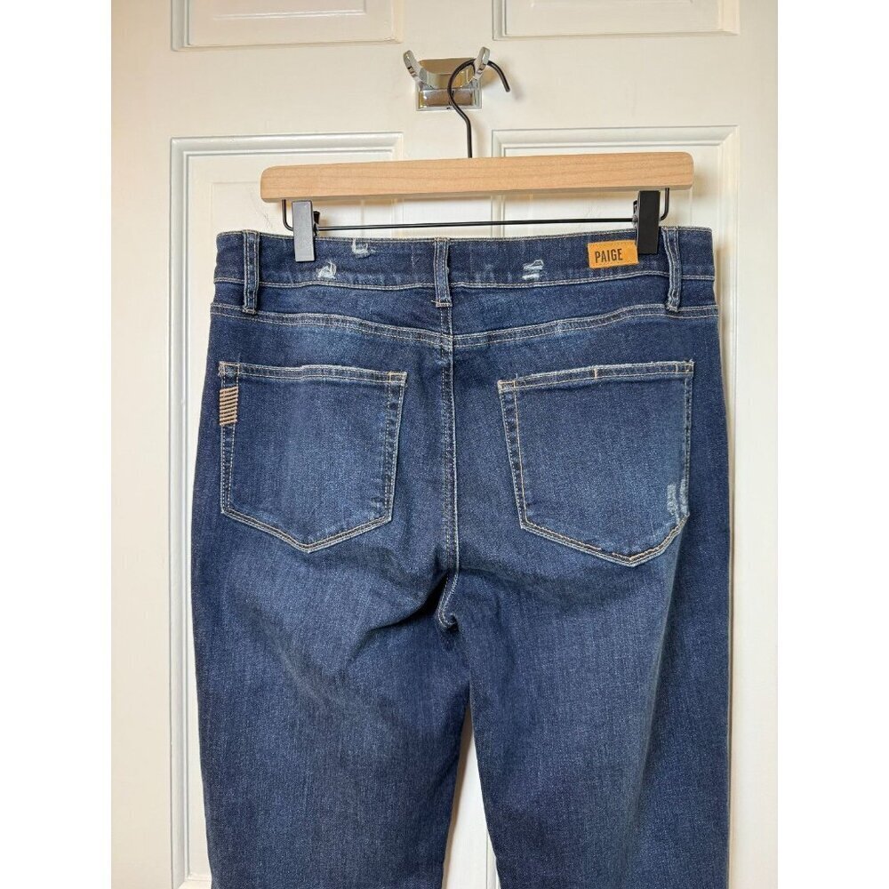 PAIGE High Rise Lou Lou Flare Jeans Twisted Seam Raw Hem Casabella Sz Size 31 - Picture 8 of 16